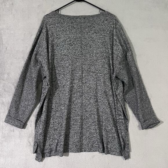 Style&Co Pullover Sweater Tunic Heather Gray Womens Plus 3X Ribbed Sleeves - Picture 7 of 8